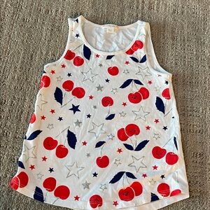 Crewcuts White Tank with Red and Blue Accents